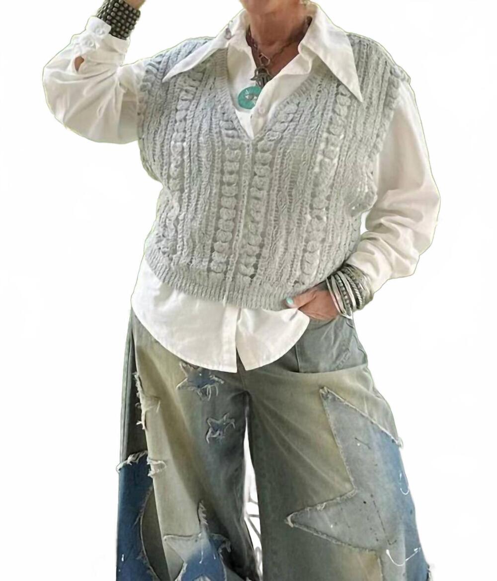 NEW JADED GYPSY memories await overlay vest in charcoal